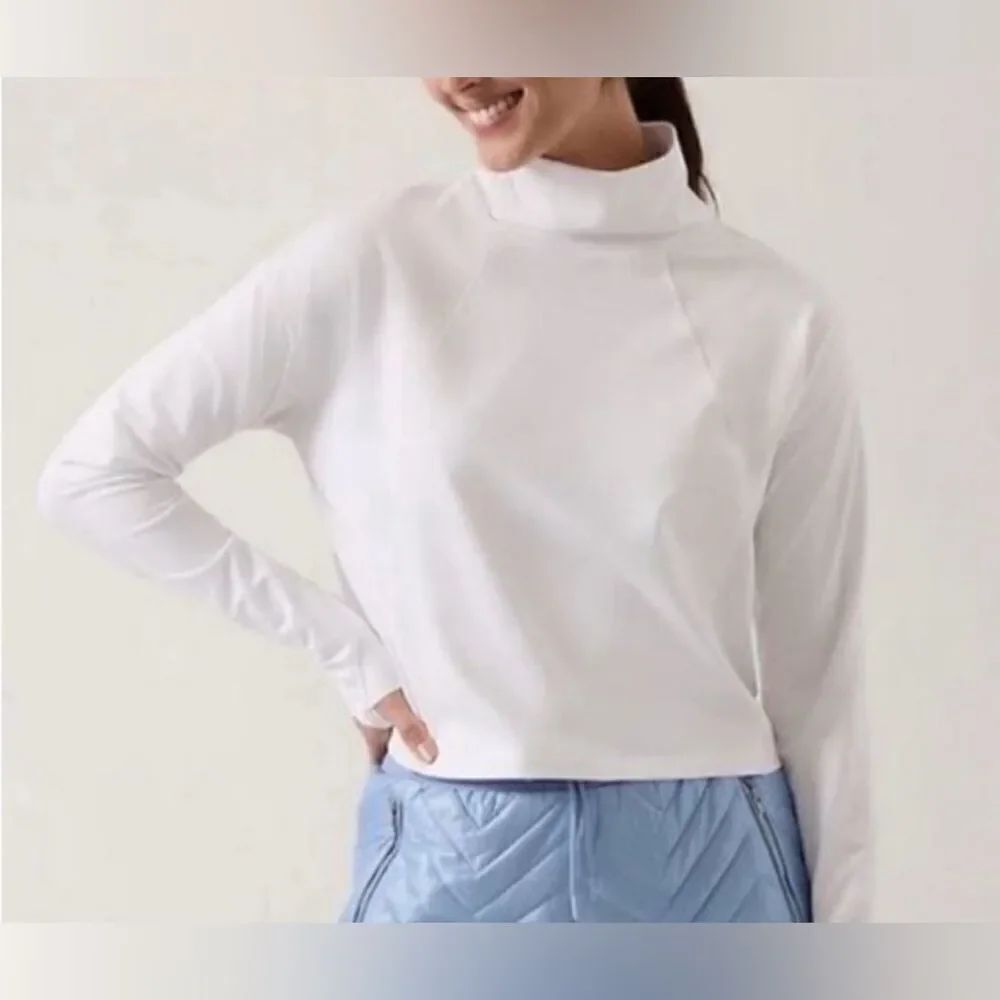 Athleta Whistler Mock Neck Top White XL